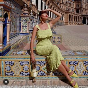ZARA Long Knit Lime Dress